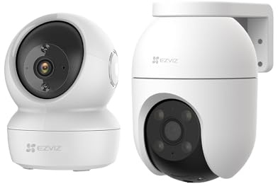EZVIZ Pacchetto composto da Telecamera WiFi Esterno C8c 2K+ e Telecamera WiFi Interno 1080p C6N