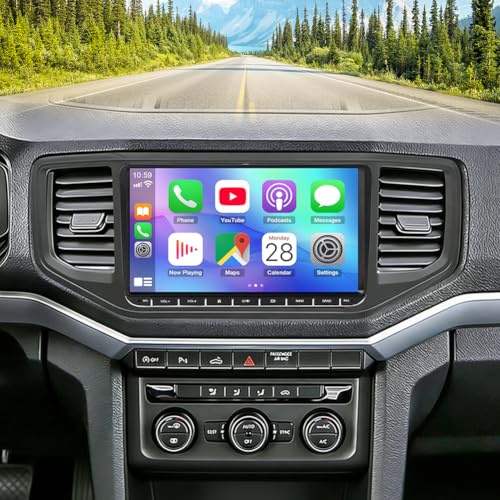 2+32G 2 DIN Android 14 bilradio för Volkswagen Amarok 2017–2024 med trådlös Carplay Android Auto, 9-tums pekskärm bilstereodisplayspelare radio GPS-navigeringshuvudenhet med WLAN FM RDS SWC
