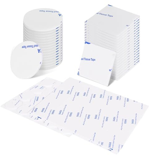 GWEOR 40 Pezzi Pad Biadesivo Extra Forte, Pads Nastro Biadesivo Schiuma, Adesivo Biadesivo Extra Forte Quadrati & Tondo, Impermeabili per la Casa, Ufficio e Auto