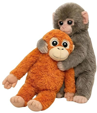 KOBONA Punch Monkey Plüschtiere: 35cm Weiches Tier Spielzeug mit Orang-Utan, Punch The Punch Affen Emotionales Unterstützungstier, Zoo-inspiriertes Flauschiges Plüsch for Komfortliebhaber