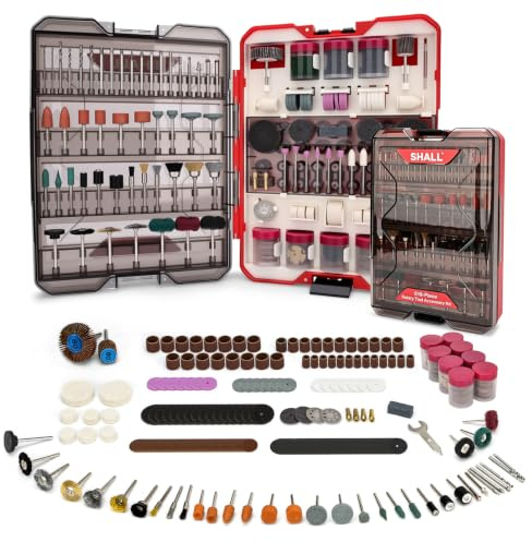 SHALL Universal 618-Piece Rotary Tool Accessories Kit, Multi-Function Tool Kit with Chuck for Cutting, Grinding, Drilling, Engraving and Polishing Compatible Dremel