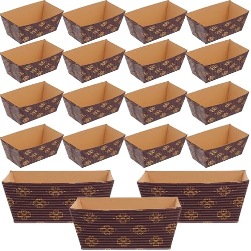 VILLCASE Molde Rectangular Desechable para Hornear Pan, 50 Piezas de Papel Superficie Lisa, para Uso en Panaderías y Hoteles