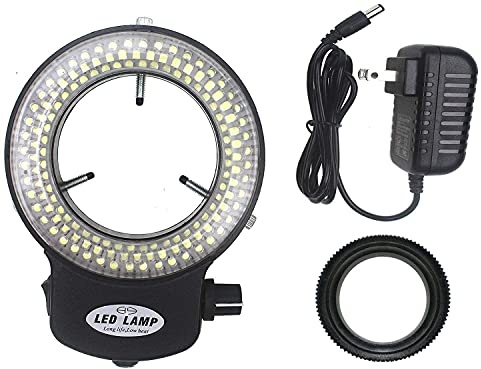 LED-144-ZK Black Adjustable 144 LED Ring Light Illuminator for Stereo Microscope (Black)