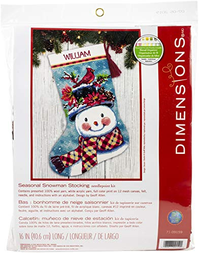 Dimensions 71-09159 Needlepoint Set, Leinen, Schneemann in Wolle genäht, 16 Long