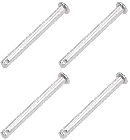 sourcing map 4 Stück Steckbolzen Gabelkopfstifte Gelenkstift Einloch Splintstift Flachekopf 6mm x 60mm aus Edelstahl 304