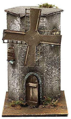 Holyart Mulino a Vento esagonale 25x15x20 cm presepe napoletano