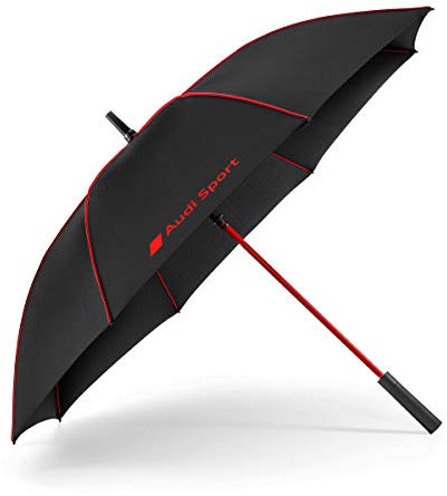 Audi 3122000200 Regenschirm Stockschirm Automatik Schirm, schwarz/rot