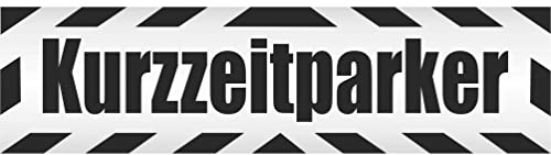 INDIGOS UG - Magnetschild Auto Kurzzeitparker mit Rahmen 30 x 8 cm schwarz - Magnetfolie LKW Truck Transporter Baustellenfahrzeug Firmenwagen - flexibel abnehmbar, wetterfest