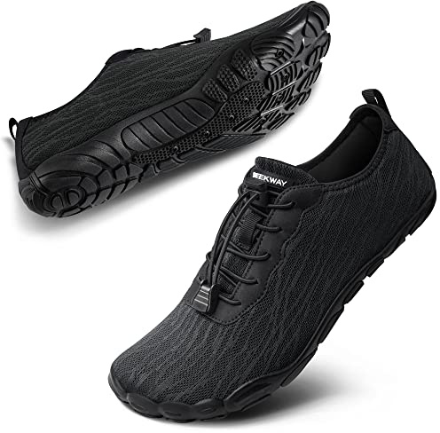 SEEKWAY Water Shoes Quick-Dry Barefoot Sports Aqua Beach Pool Swimming River Lake Hiking Kayaking Surfing Men Women AB001 Black SP001