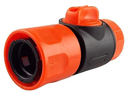 SolaDirect Female In-Line Hose Connector with Built-in Valve for Join Garden Hose Pipe Tube One Male and One Female Connector Extender (Pack of 1)