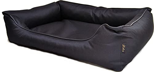 Lebon - Hundebett Paula Plus Schwarz - Orthopädisch - 3 Größe - 80 cm - 100cm - 120cm -Mit Reißverschluss und waschbar - Pflegeleicht - Schmutz - und Wasserabweisend (M)