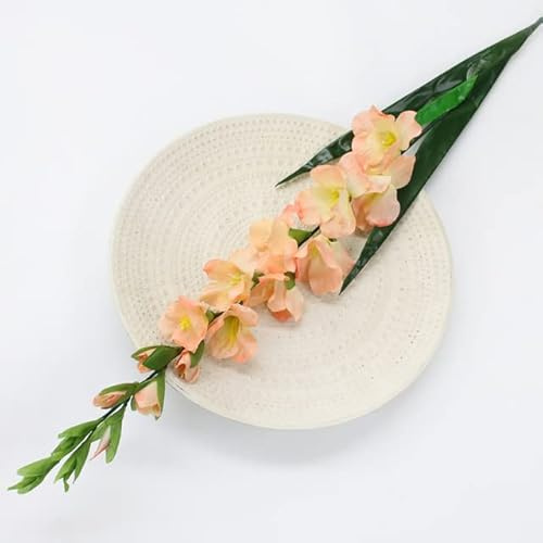 99 cm 6 Köpfe Künstliche Gladiolen Deko Hausgarten Hochzeit Blumenarrangement Gladiolen Gefälschte Pflanzen Seide Rot Weiß Rosa Großhandel-Pink