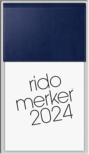 rido/idé Tageskalender Modell Merker 2024 1 Seite = 1 Tag Blattgröße 10,8 x 20,1 cm dunkelblau