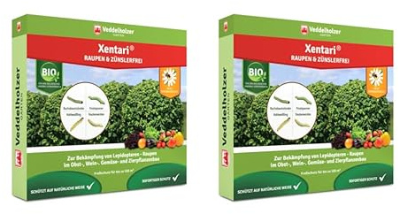 Veddelholzer Xentari® 16 x 2g Raupen & Zünslerfrei gegen Buchsbaumzünsler, Raupen & Schadraupen. Xentari Raupenfrei Buchsbaumzünsler Spritmittel für Bio Landbau geeignet Nicht Bienengefährlich.