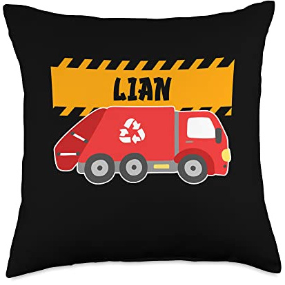 Waste Collector Dump Trash Recycling Lover Lian Trash Kids Collector Ecologist Garbage Truck Throw Pillow, 18x18, Multicolor