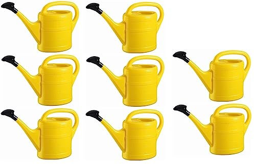 8X Gießkanne 5L GELB + 1x KÜHLSCHRANKMAGNET! Gießkannen Kunststoff für groß & klein, Garten & Zimmerpflanzen Gieskanne Gieskannen Giesskanne 5 Liter Watering Can Kinder Zimmergießkanne