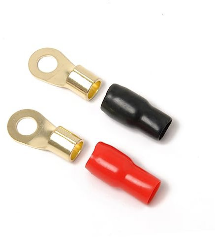 Hemobllo 10paare Vergoldete Kabelverbinder Isoliert Elektrisch Kupfer Crimp-anschlussklemmen Ringkabelschuhe Kabelverbinder Rot Und Schwarz
