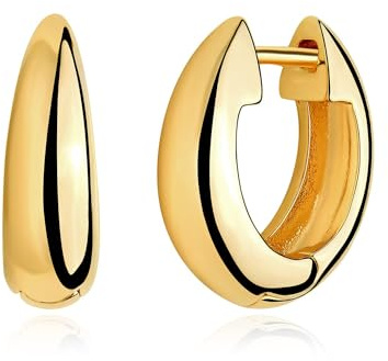 Jenosy Ohrringe Damen Gold Waterdrop - Zarte Creolen, Modische Leichte Knorpel Huggie Hypoallergene 18K Vergoldet Modeschmuck für Frauen und Mädchen