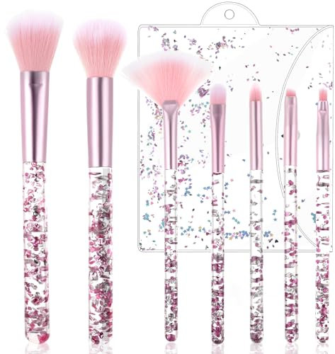 WLLHYF 7 pezzi ventaglio Pennelli Trucco Premium Set accessori cosmetici professionale per Fondotinta Correttori pennello sfumatura ombretto Arrossito