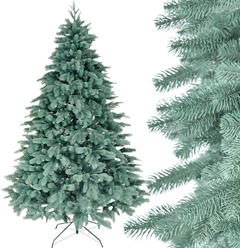 SMEREKA® Blau Künstlicher Weihnachtsbaum 180 cm 100% Spritzguss Weihnachtsbaum Made in EU - Premium Künstlicher Tannenbaum mit Ständer Metall - Christbaum Künstlich wie Echt