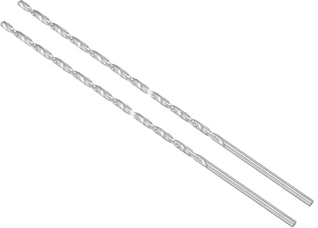 CoCud Extra Long High Speed Steel Twist Drill Bits, 4mm Diameter 300mm Length, Straight Twist Jobber Drill Bit - (Applications: for Metal Woodwork Plastic Aluminum), 2-Pieces