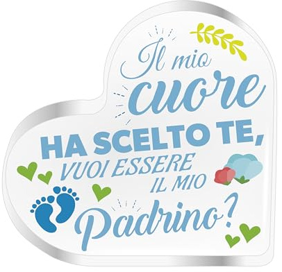 Idea regalo bautizo padrino – Placa de corazón Quieres ser mi padrino – Gadget original para una petición especial