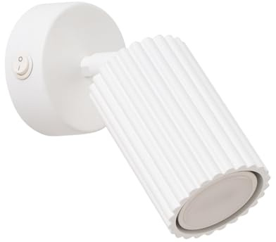SOLLUX lighting Wandleuchte Innen Wandlampe Aluminium 1 Flammig Mit Schalter 8 x 16 x 16 cm Karbon Weiß