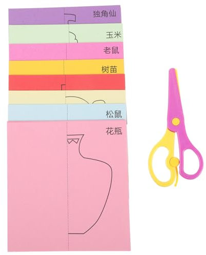 GRADENEVE 1 Satz Papierschneideset für Kinder Scherenschnitt-Set Geschenkverpackungsschere schneideset kinder kinderschneide set Aktivitätsbuch für Scherenfähigkeiten Bastelpapier