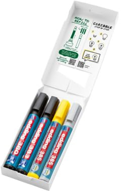 edding Flipchartmarker-Set Highlight + Shading - 4er-Set - 2x Flipchart-Effektmarker + 2x Flipchartmarker - Perfekter Marker-Mix zum Arbeiten auf allen Papieren - trocknet nicht aus