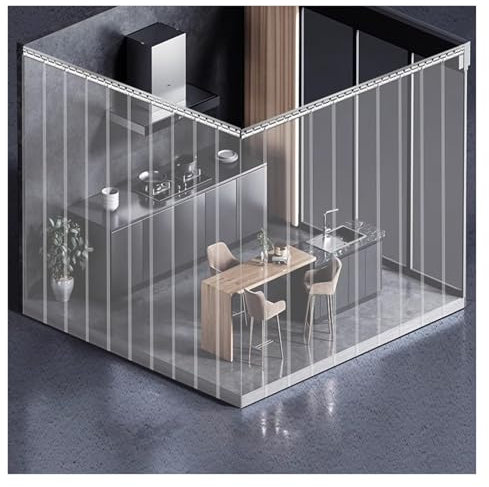 Kunststoff-Vinyl-Streifen, Türvorhang-Set, glatter PVC-Streifenvorhang für Lager- und Firmentüren in Einkaufszentren, 1,3 mm, 0,9 x 2,3 m