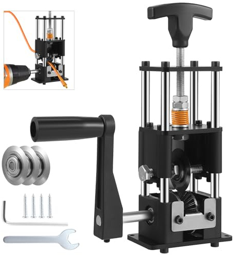 Gxpjycfob Wire Stripper Machine 1-30mm, Cable Stripper with 3 Blades, Hand Crank & Drill Powered Copper Wire Stripper, Adjustable Cable Stripping Machine for Scrap Copper Recycling, DIY & Workshop