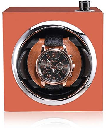 Uhrenbeweger – Klassischer automatischer mechanischer Uhrenmotor-Shaker, Rot, Orange, Schwarz, Mini-Uhrenaufziehgerät für Einzeluhren, Uhrenhalter, Schmuckaufbewahrungsbox, leise und gut zu bedienen