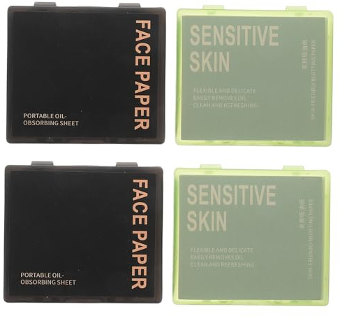 SAFIGLE Tragbare Gesichtsöl-absorbierende Tücher Mit Spiegel Und Puff Für Fettige Haut Papiertücher Für Kosmetik Löschpapier Für Gesicht