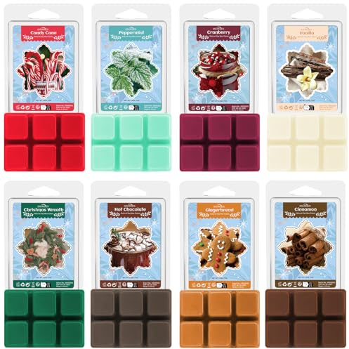 SNOWSEN Winterzeit Duftwachs für Duftlampe, Natürliches Wax Melts Sojawachs Schmilzt, Wachswürfel, Duftwachswürfel für Raumdüfte, Wachstörtchenfür für Duftlampe für Wachs, Duftgeschenkset für Damen