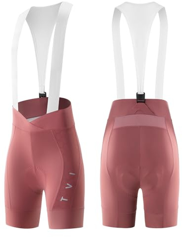 ROCKBROS TVI Damen Trägerhose Kurz mit Magnetischem Träger | Fahrradhose, Radlerhose, Gepolstert, Hohe Taille, Hochelastisch Reflektierend, Sommer, für Rennrad MTB