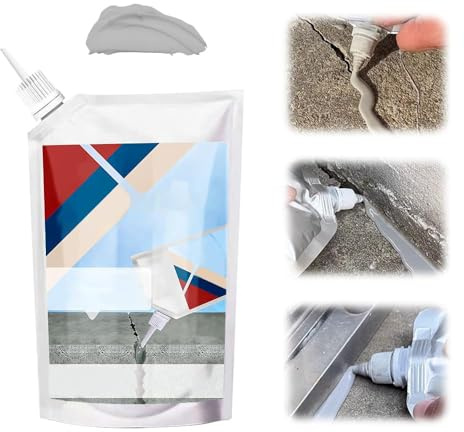 Mastic Étanche pour Intérieur Extérieur pour Joints, Remplissage des Fissures, Mastic D'Étanchéité Bâtiment, Remplissage De Fissures De Béton, Adhésif D’étanchéité Super Puissant (Gris, 200G)