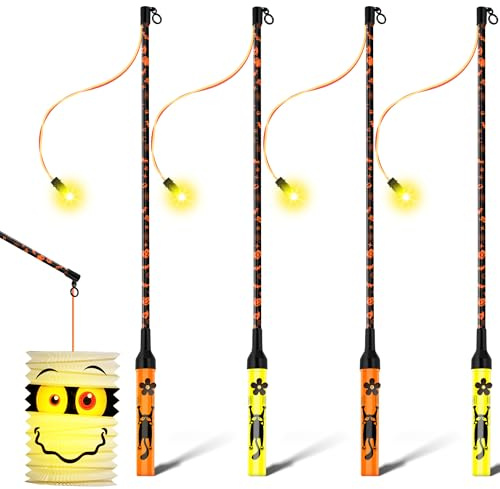 Laternenstab Kinder - LED Laternenstab 4 Stück 50cm Lang Laternenstäbe mit Warmes Licht,Elektrisch Laterne Stab Hell Lantern Stick für St Martin,Halloween,Kinderpartys,Hochwertig Laternenstock 4er Set