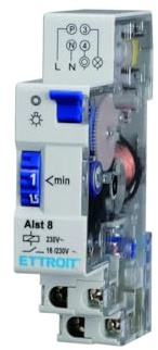 ETTROIT ALST8 INTERRUTTORE MECCANICO TIMER LUCI SCALE SU GUIDA DIN AC 230V 16A