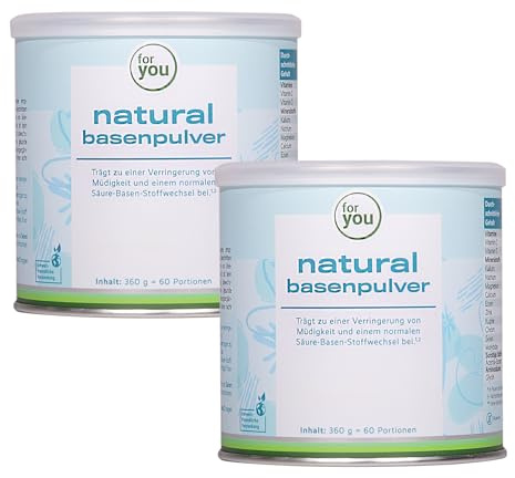 for you natural Basenpulver - Basenpulver gegen Übersäuerung - 2x360g Doppelpack - 60 Portionen Basen Citrat - Mit Kalium, Calcium, Magnesium, Eisen & Zink ideal zum Basenfasten - zuckerfrei (2)