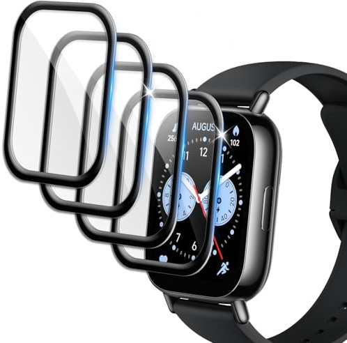 Vuciya Pack of 4 Protector Pantalla para Xiaomi Redmi Watch 5 Lite,3D Curved Cobertura total Anti-Arañazo Alta Definición Protector
