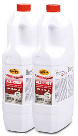 Camp4 All-Rinse Sanitärflüssigkeit Toilettenchemie, Chemietoiletten 4 Liter, Spülkasten für Wohnmobil und Wohnwagen
