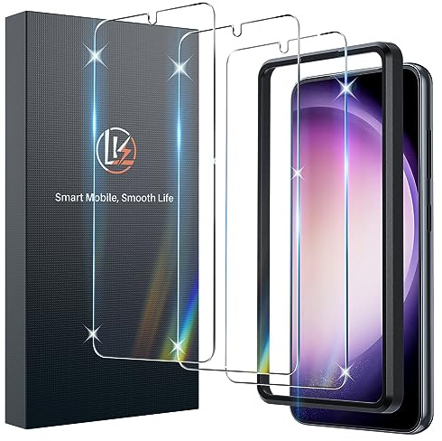 LK 3 Stück Schutzfolie für Samsung Galaxy S23/S22 5G Panzer Schutz Glas, 3 Folie mit Kratzen Rahmen Installationshilfe, [9H Härte Panzerolie], HD Klar Displayfolie, Anti- Kratzer, Bläschenfrei