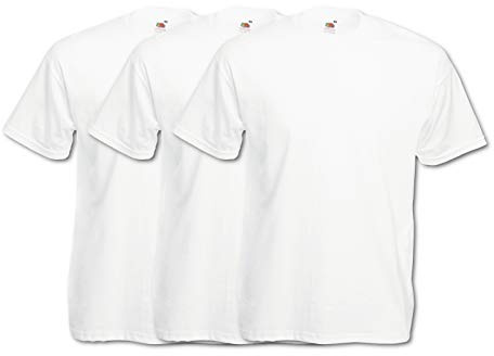 Fruit of the Loom Men's Valueweight Tee, 3 Pack Regular Fit Crew Neck Short Sleeve 3 T - Shirt, White (White 30), Medium (Manufacturer Size:M)