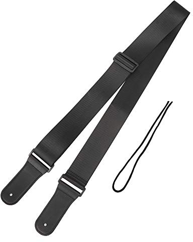 Gitarrengurt, Gitarrenband für Kinders & Erwachsene, Verstellbarer Gurt Gitarre Guitar Strap für Akustikgitarre E-Gitarre Westerngitarre E Bass und Ukulele - 5cm Breite(Schwarz)