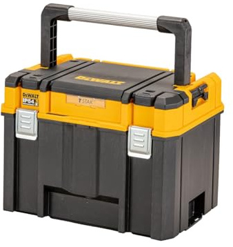 Dewalt DWST83343-1 Grande boîte avec organiseur, boîte à outils, étui de rangement, facile à transporter, longue poignée, rangement empilé, grande capacité, IP54, résistant à la poussière, design