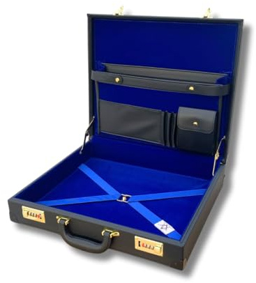 REGALIA STORE UK Masonic Hard Standard Apron/Regalia Case (MM/WM), Masonic Regalia Briefcase, Freemason Briefcase Suitable For Various Masonic Degrees, Black, One Size