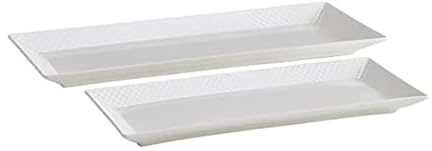 Mikasa Trellis Chip Resistant Set of 2 Platter Serving Tray, 12 and 15 inch