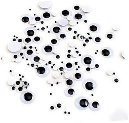 Toyvian 100stücke Selbstklebende Wackelaugen Runde Bewegliche Augen Zum Basteln Für DIY Scrapbooking Und Spielzeugzubehör Schwarz Und Weiß Aus Kunststoff