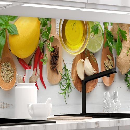 Stickerprofis Küchenrückwand Matt selbstklebend - KÜCHENZAUBER - 0.5mm versteifte PET Folie, zuschneidbar, Spritzschutz PRO 60 x 80cm