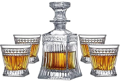 Carafe à whisky Carafe à vin Carafe à whisky en cristal Ensemble comprenant 500 ml de whisky façonné (B)